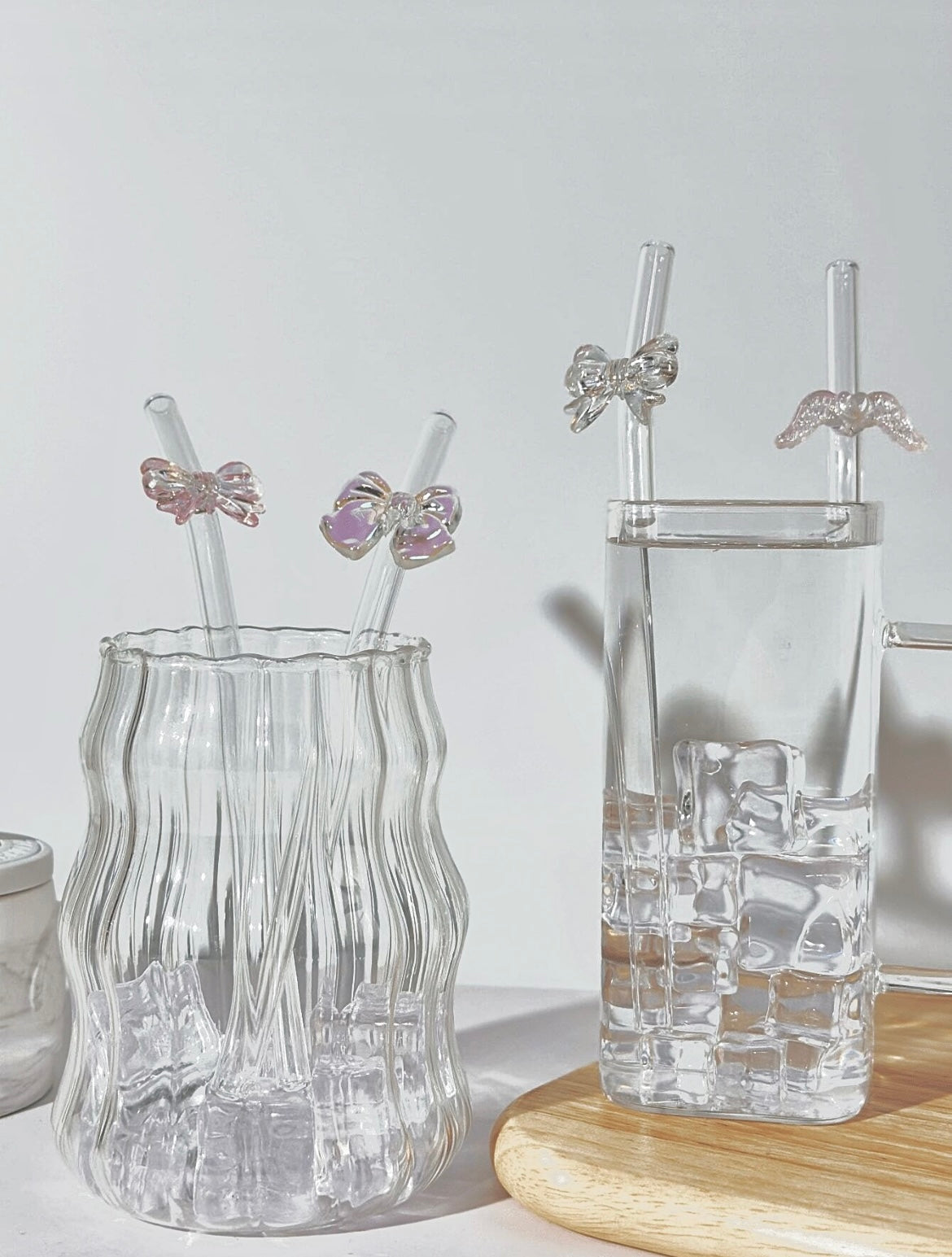 Glass Straw With Bow
