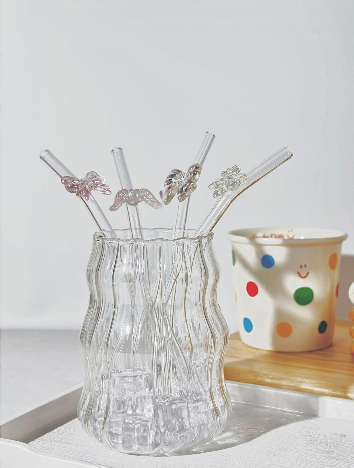 Glass Straw With Bow