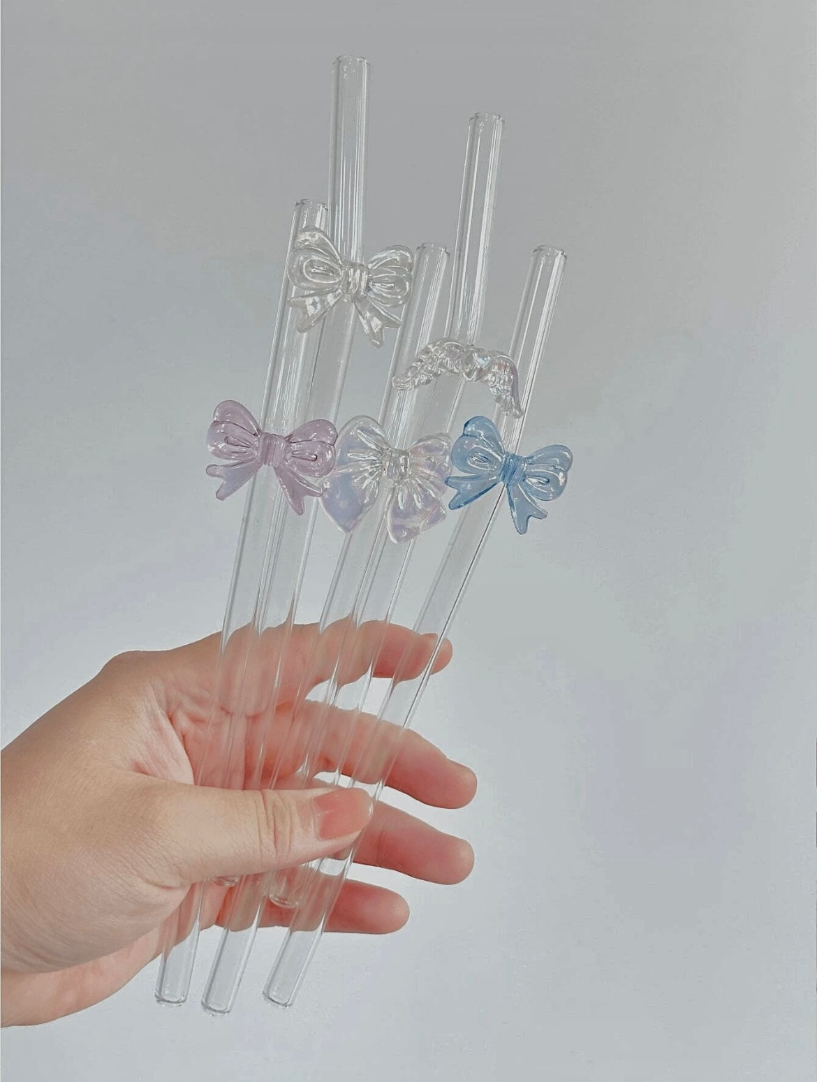 Glass Straw With Bow