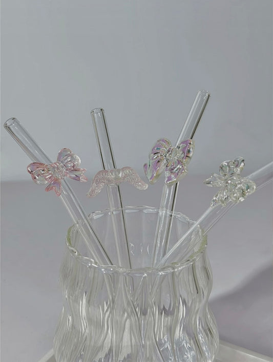 Glass Straw With Bow